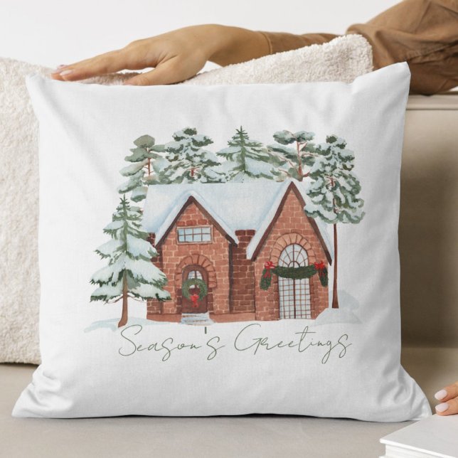 Farmhouse Christmas Throw Pillow – Modern Script (Creator Uploaded)