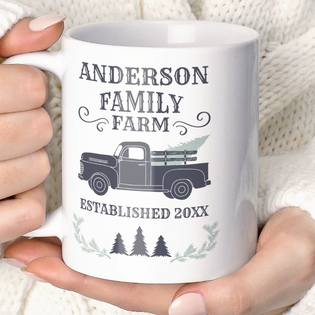 Farmhouse Christmas Tree Family Farm Personalised Coffee Mug (Creator Uploaded)