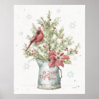 Farmhouse Christmas Tree with Cardinal