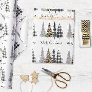 Farmhouse Christmas Trees Wrapping Paper