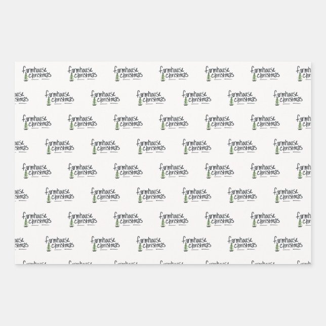 Farmhouse Christmas Wrapping Paper Sheet (Front)