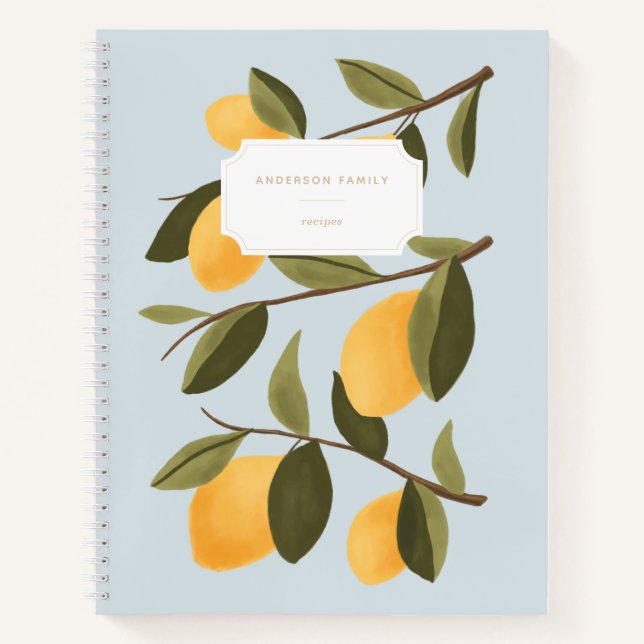 Farmhouse Citrus Lemon Branch Recipe Book (Front)