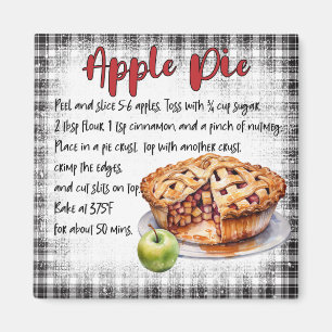 Farmhouse Classic Homemade Apple Pie Recipe Decor Magnet