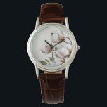 Farmhouse Cotton Botanical Watch Neutral Rustic<br><div class="desc">A soft cotton botanical design gives this watch a warm farmhouse aesthetic. Featuring delicate cotton blossoms in neutral tones, this piece blends rustic charm with timeless style. Perfect for everyday wear or as a thoughtful gift, the natural cotton artwork pairs beautifully with farmhouse, cottage, and country-inspired fashion. A subtle and...</div>