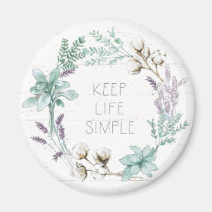 Farmhouse Cotton Typography - Keep Life Simple Magnet