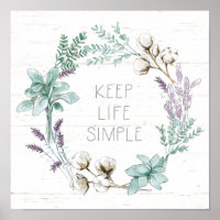 Farmhouse Cotton Typography - Keep Life Simple