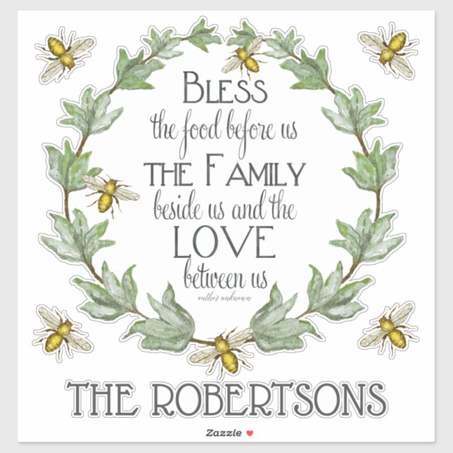 Farmhouse Country Bees, Wreath n Family Name (Sheet)
