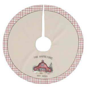 Farmhouse Country Christmas Custom Brushed Polyester Tree Skirt