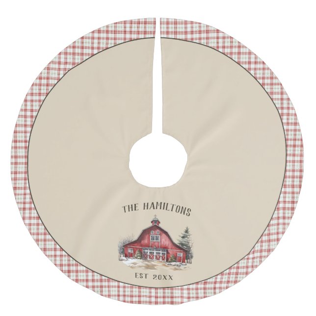 Farmhouse Country Christmas Custom Brushed Polyester Tree Skirt (Front)