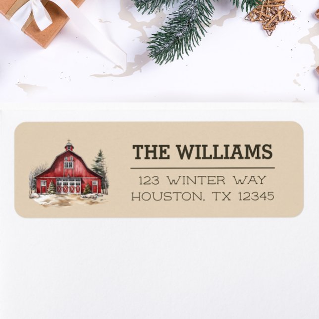 Farmhouse Country Christmas Custom Return Address Label (Creator Uploaded)