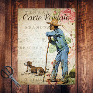 Farmhouse Country Farmer and his Dog Tissue Paper
