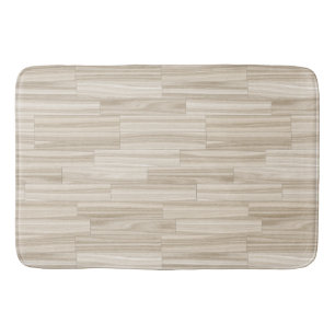Farmhouse Country Natural Wood Plank Cute Pattern Bath Mat