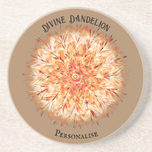 Farmhouse Dandelion Wildflower Orange Gold Coaster