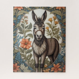 Farmhouse Donkey William Morris Inspired  Jigsaw Puzzle