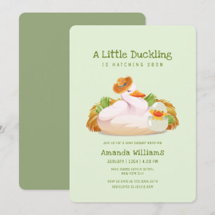 Farmhouse Duckling Hatching Soon Baby Shower Invitation