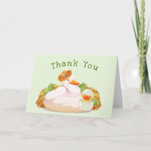 Farmhouse Duckling Hatching Soon Baby Shower Thank You Card