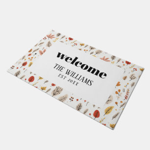 Farmhouse Fall Family Personalised Name Welcome Doormat