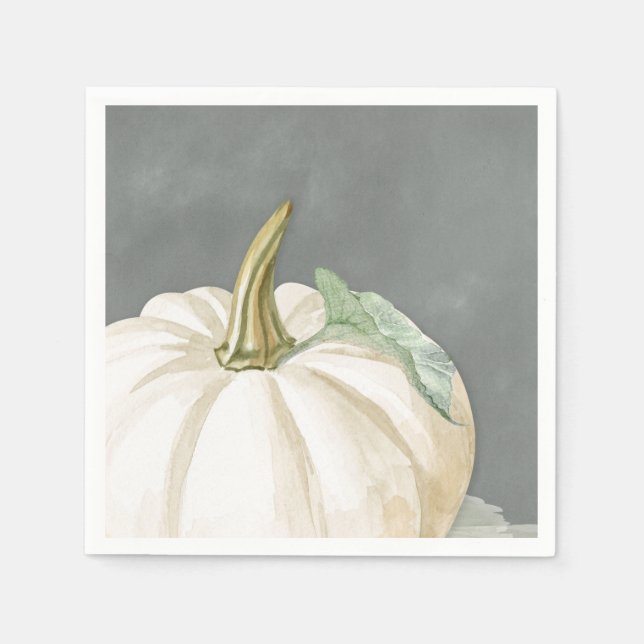 Farmhouse fall white pumpkin napkin (Front)