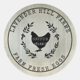 Farmhouse Farm Fresh Eggs Chicken Egg Carton Classic Round Sticker