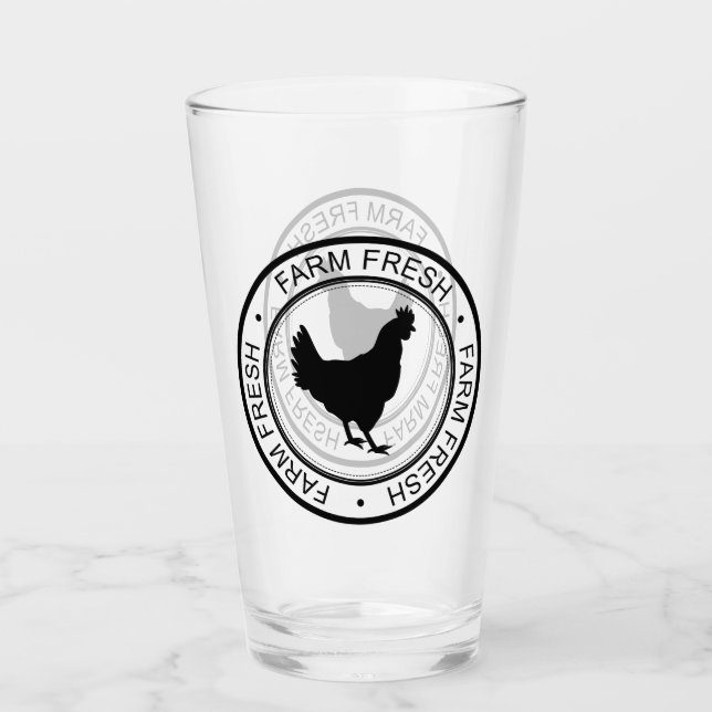 Farmhouse Farm Fresh Hen Silhouette Glass (Front)