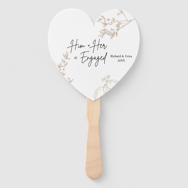 Farmhouse Fields Engagement Announcement Fans (Front)