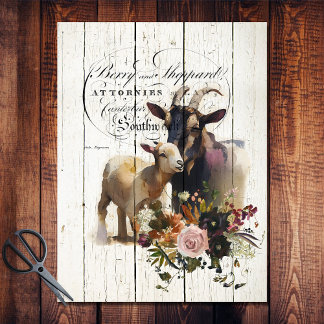 Farmhouse Floral Nubian Goats Tissue Paper