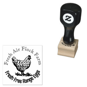 Farmhouse  free range eggs rubber stamp
