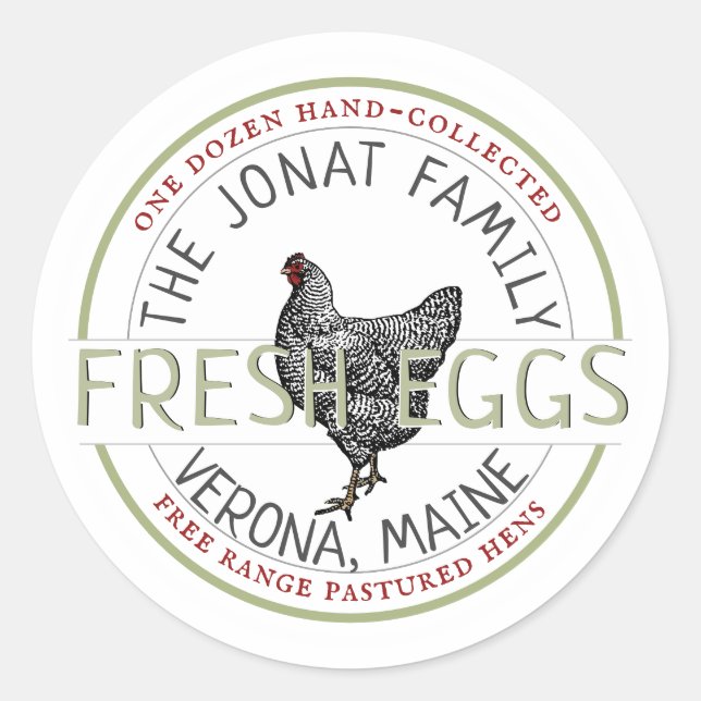 Farmhouse Fresh Egg Carton Label (Front)