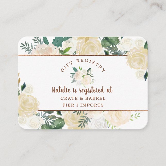 Farmhouse Fresh Rustic Bridal Shower Gift Registry Enclosure Card (Front)