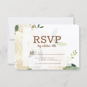 Farmhouse Fresh Rustic Country Floral Watercolor RSVP Card
