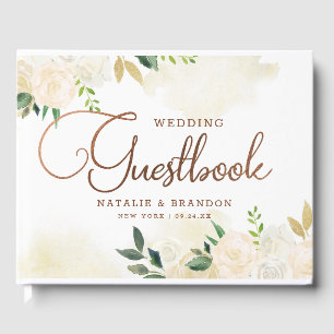 Farmhouse Fresh Rustic Country Floral Wedding Guest Book