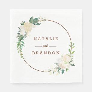 Farmhouse Fresh Rustic Country Monogram Dinner Napkin