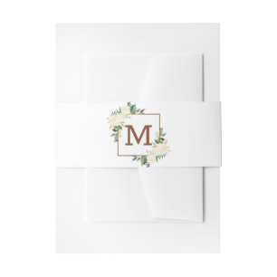 Farmhouse Fresh Rustic Country Monogram Wedding Invitation Belly Band
