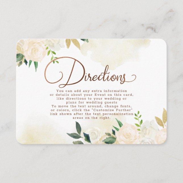 Farmhouse Fresh Rustic Country Wedding Directions Enclosure Card (Front)