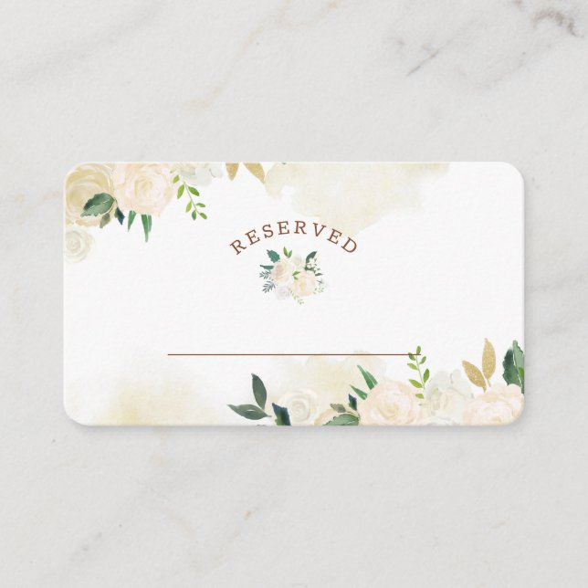 Farmhouse Fresh Rustic Reserved Seating Wedding Place Card (Front)