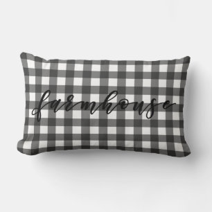 FARMHOUSE GINGHAM LUMBAR CUSHION