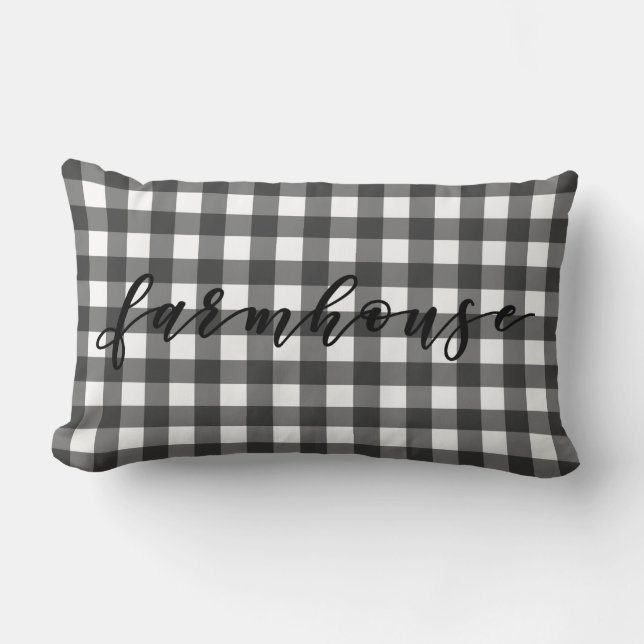 FARMHOUSE GINGHAM LUMBAR CUSHION (Front)