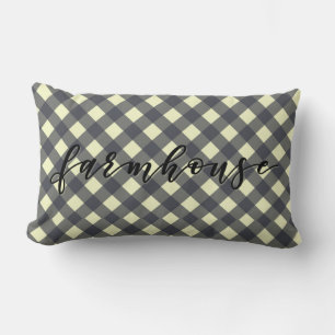FARMHOUSE GINGHAM LUMBAR CUSHION