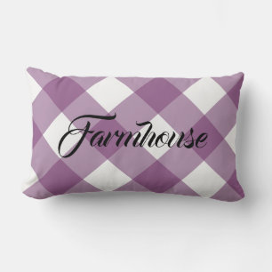 FARMHOUSE GINGHAM LUMBAR PILLOW