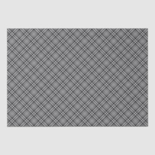Farmhouse grayscale tartan plaid diagonal pattern tissue paper