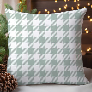 Farmhouse Green Buffalo Check Plaid Cushion
