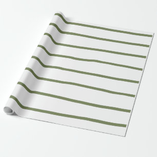 Farmhouse Green Striped Wrapping Paper