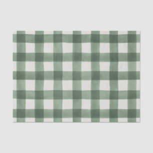 Farmhouse Green & White Buffalo Plaid Tissue Paper