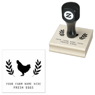 Farmhouse Hen   Farm Or Chicken Coop Personalised Rubber Stamp