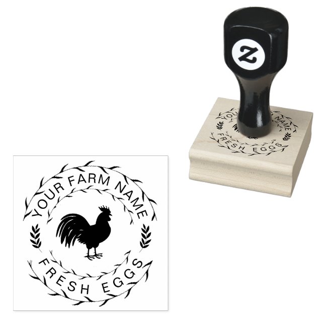 Farmhouse Hen | Farm Or Chicken Coop Personalised Rubber Stamp (Stamped)