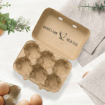 Farmhouse Hen Horizontal Egg Carton Stamp<br><div class="desc">Personalised egg stamps for your homestead or family farm with beautiful chicken / duck illustrations and monograms or information in a farmhouse font. These stamps are designed to be used with the handle for better application and we have not included the ink as it is up to you to choose...</div>