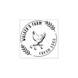 Farmhouse Hen   Personalised Egg  Rubber Stamp
