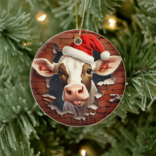 Farmhouse Holiday Decor - 3D Ceramic Ornament