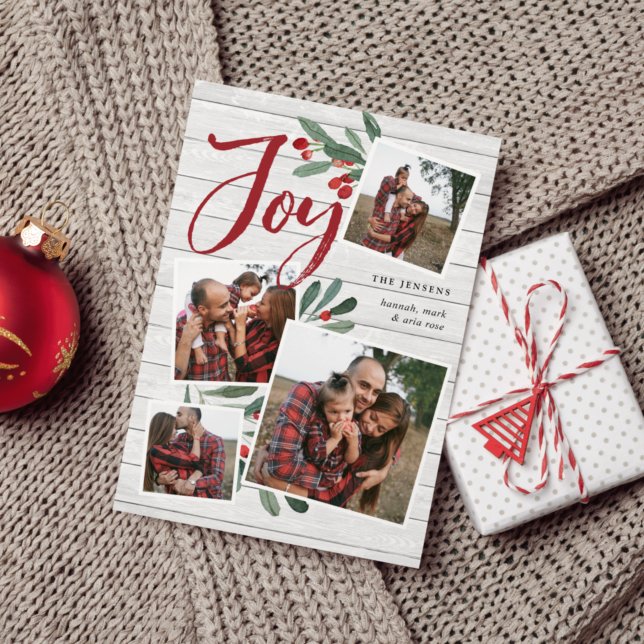 Farmhouse Holly | Christmas Photo Collage Holiday Card (Creator Uploaded)