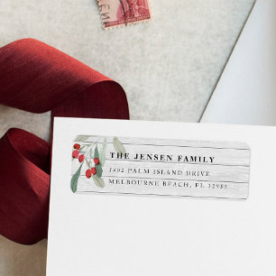 Farmhouse Holly   Holiday Return Address Label